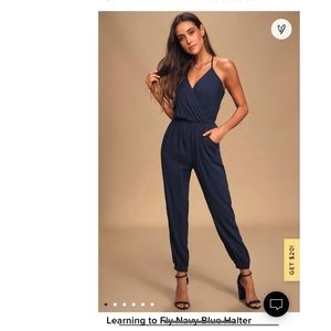 Lulus gently worn navy jumpsuit